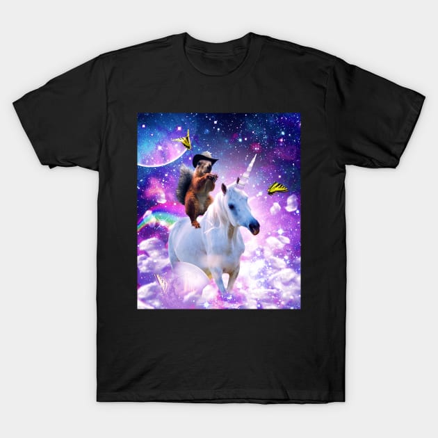 Cowboy Squirrel Riding Unicorn T-Shirt by Random Galaxy